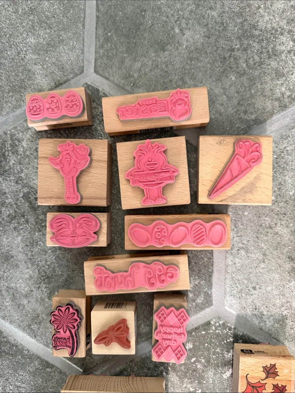 Giant Lot of 43 Mixed Holiday Wooden Rubber Stamps - Assorted Seasonal Designs